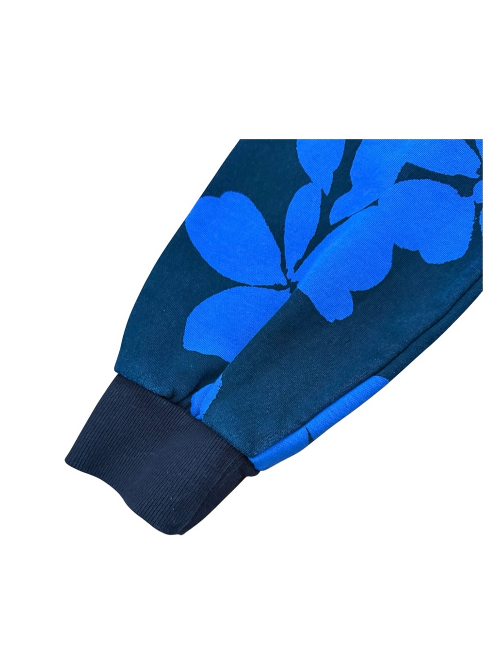 Future Collective Floral Blue Cut Out Hoodie Women's Size Large Cold Shoulder - Picture 7 of 10